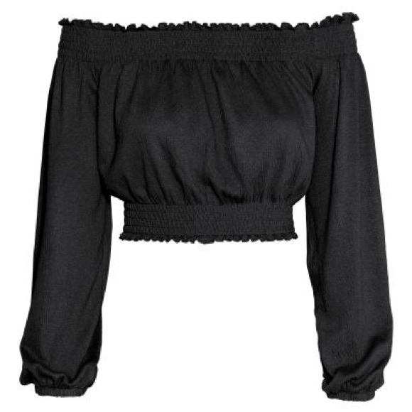 Black Off the Shoulder Divided H&M top - Picture 2 of 2